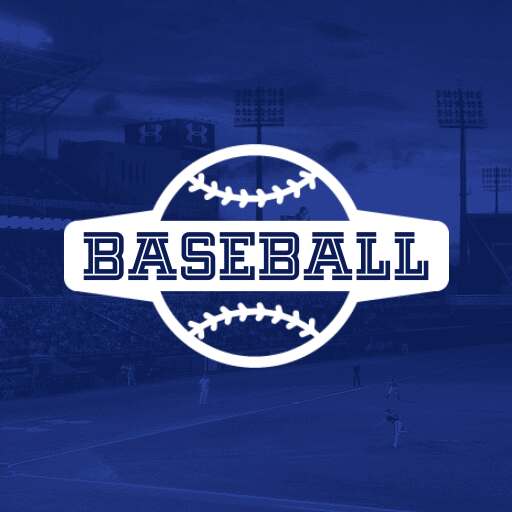 blue background baseball logo template