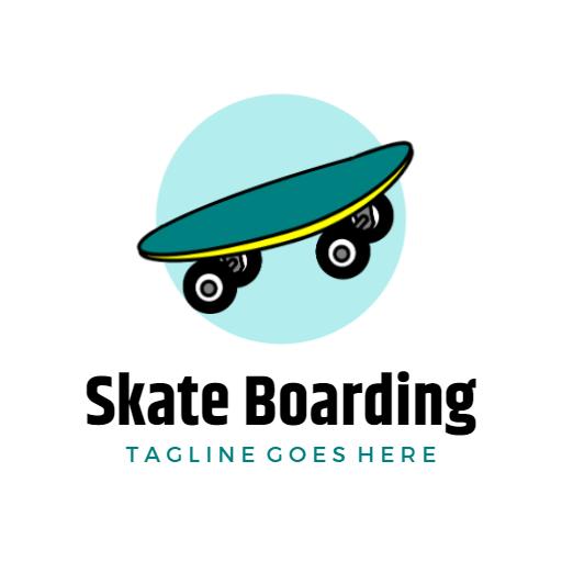 Flat minimal skateboarding logo