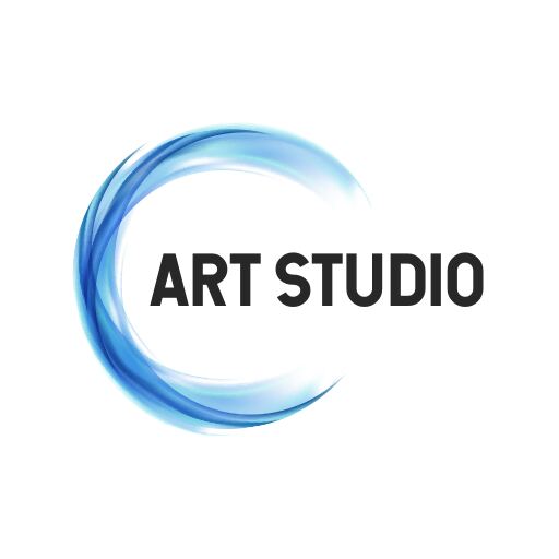 blue gradient art studio logo