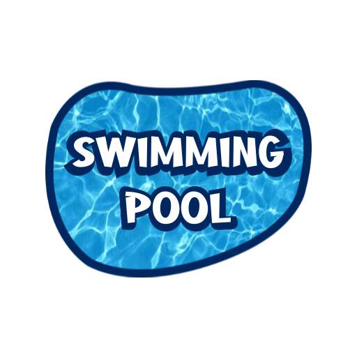 Swimming pool logo with Glossy blue design