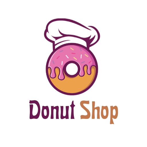 Purple chef hat donuts logo