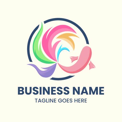 Colorful pastel fish logo design
