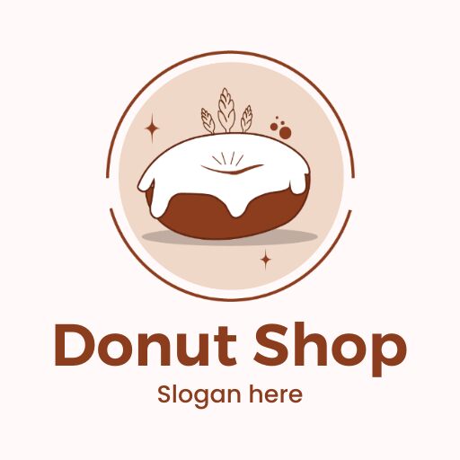 Light brown cozy donut shop logo
