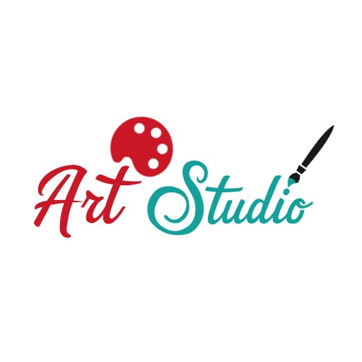 creative text base art studio logo
