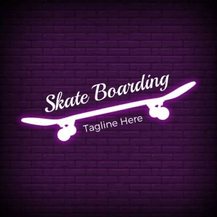 dark purple skateboarding logo design