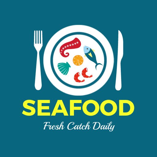  seafood logo for retro style