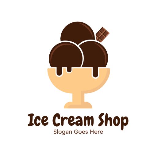 Dual Tone Ice Cream Logo Design Template