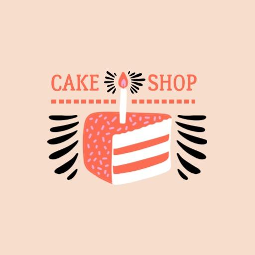 Trendy striped cake logo