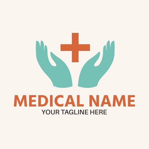 green and orange medical logo design 