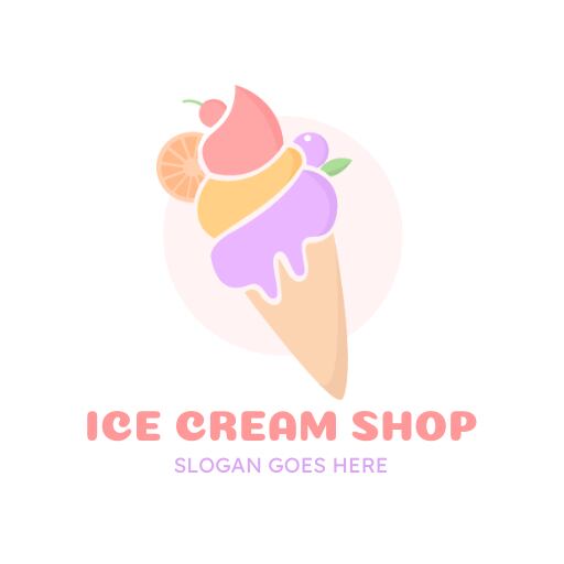Illustrative Ice Cream Logo Design Template
