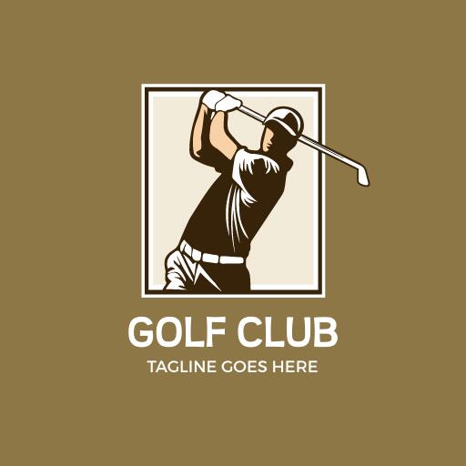 light brown club golf logo design