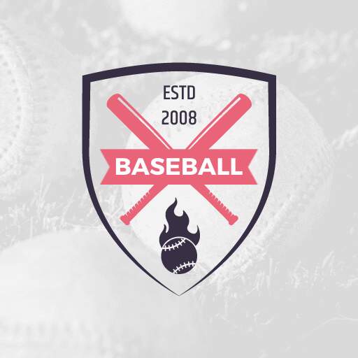 light grey baseball logo design template