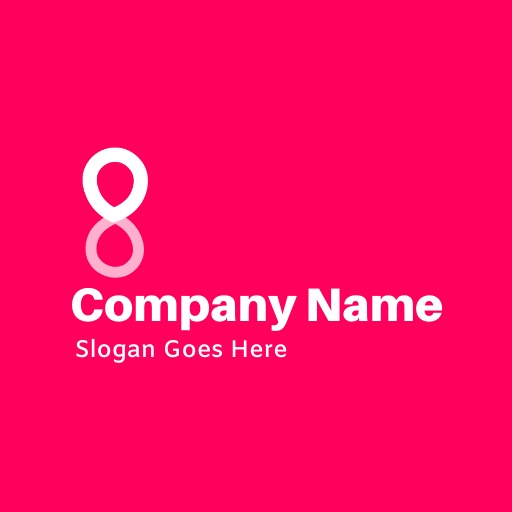 minimalist dark pink infinity logo design template