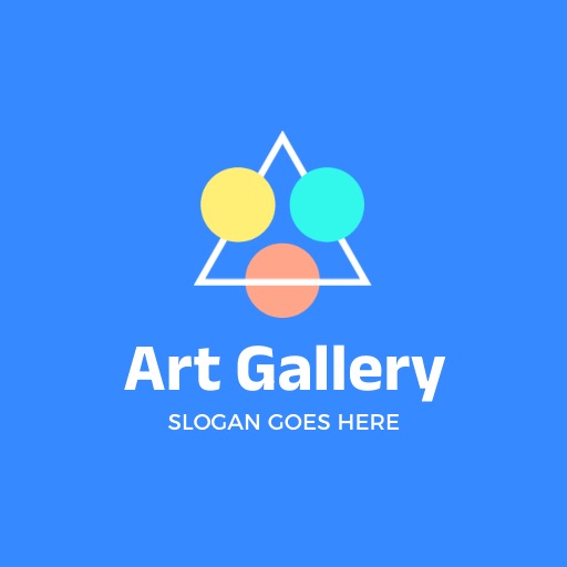 art logo  in minimalist light blue design