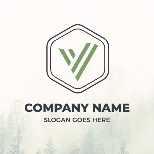 modern light green rounded hexagon logo design template