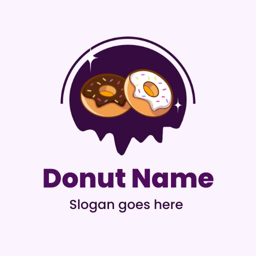 Stylish purple donuts logo template