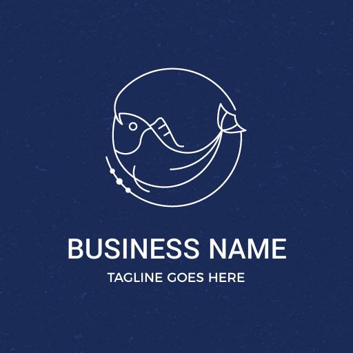 Blue minimal badge fish logo