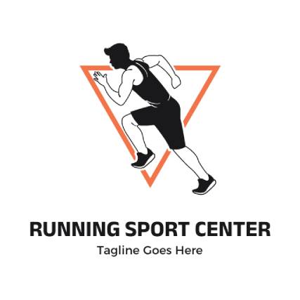man running athletic logo design
