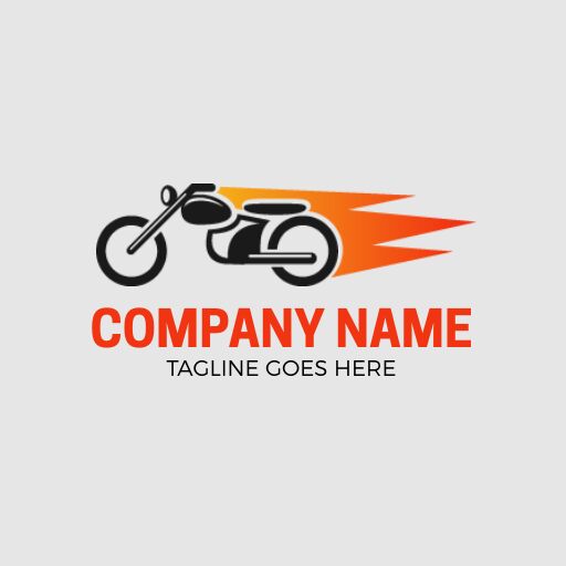 Red-orange abstract bike motorcycle logo design