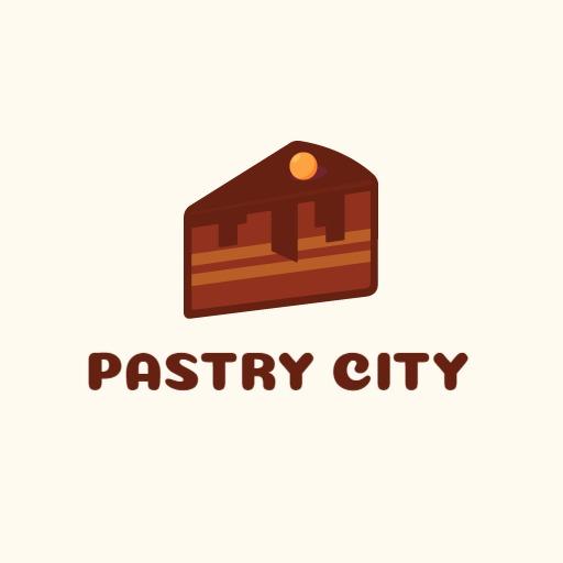 Brown chocolate cake logo