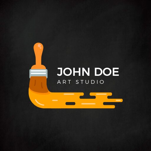 Orange brush art studio logo design