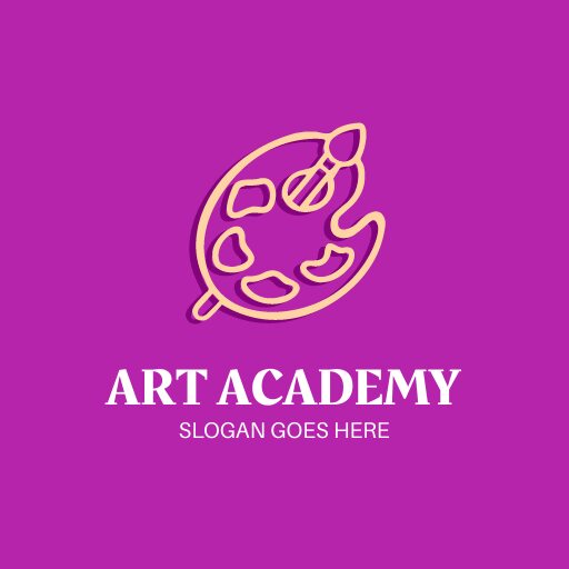 minimal dark pink art logo