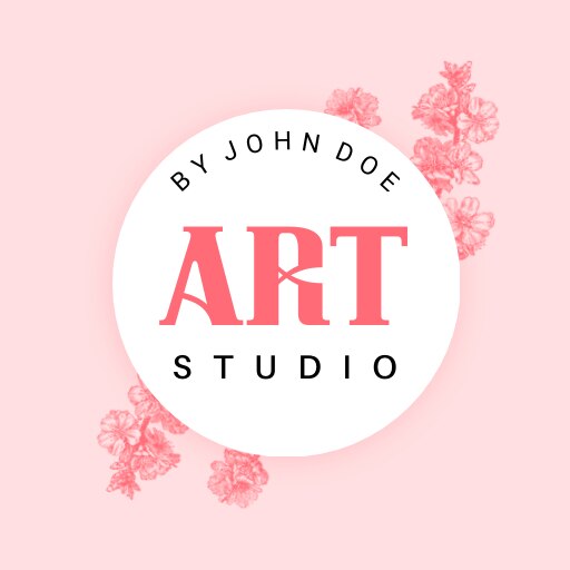 Soft pastel pink art studio logo design