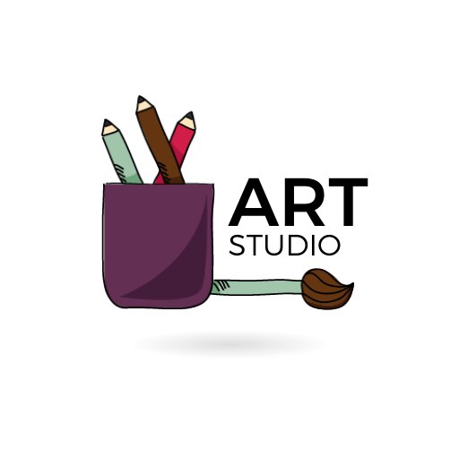 pencil holder art studio logo