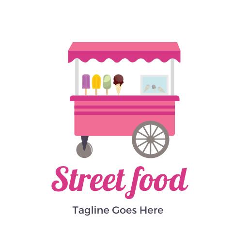 Pink Ice Cream Logo Design Template