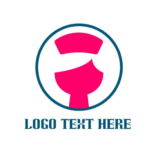 pink retro nursing logo template