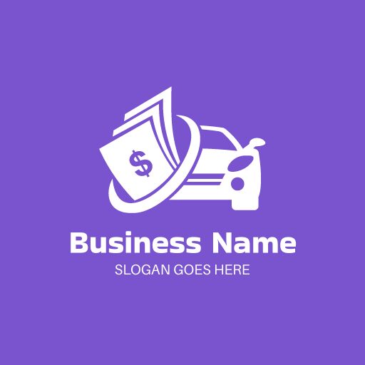 Dollar symbol purple car logo template