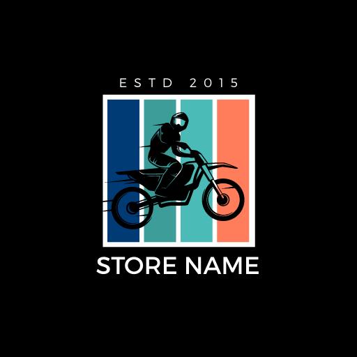 Bright geometric color motorcycle logo