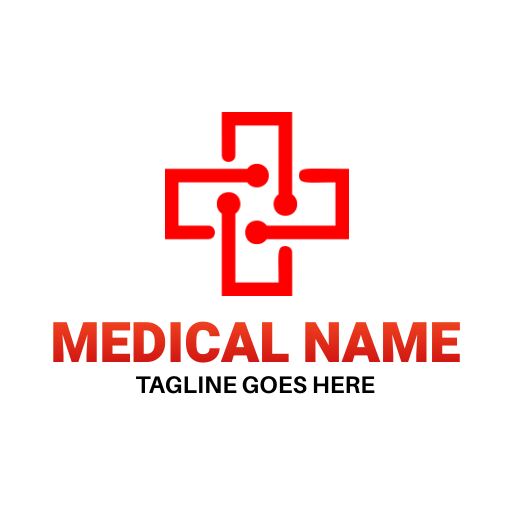 red medical logo design template