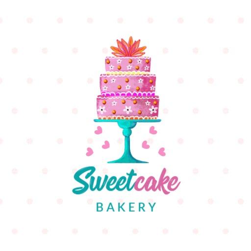 Cake logo cute pink color