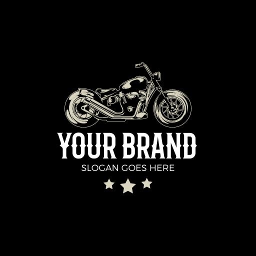 Vintage bullet-style black motorcycle logo
