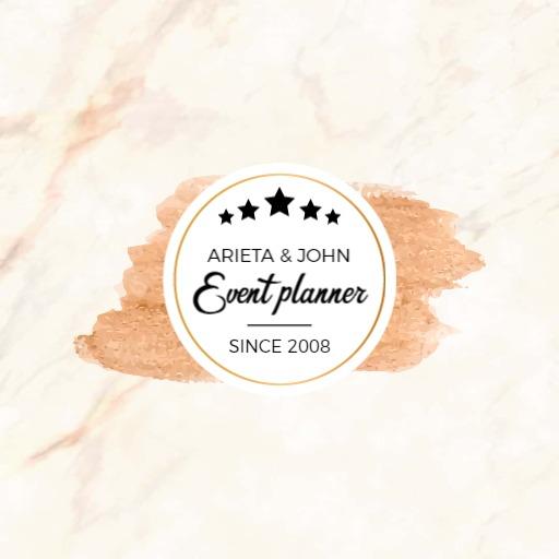 Beige textured event logo design