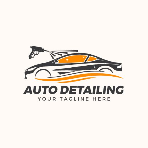 auto detailing logo for sleek yellow car