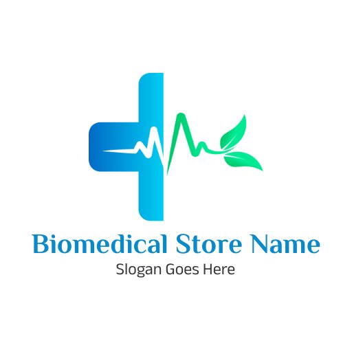 sky blue biomedical logo design template