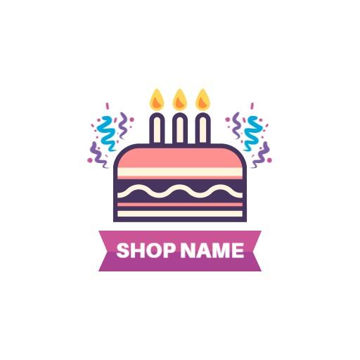 Festive purple cake logo design