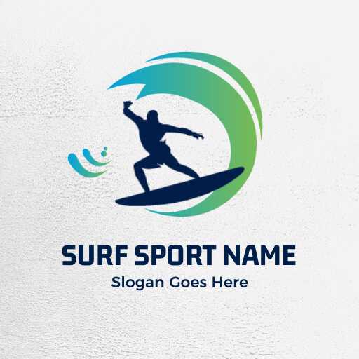 gradient blue surfing logo design