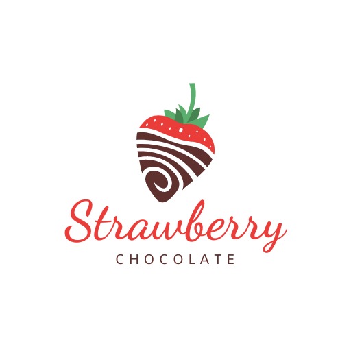 strawberry chocolate logo template