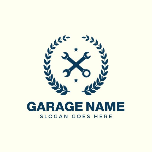 teal and cream garage logo template