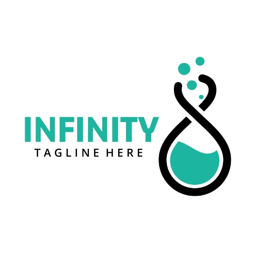 teal green color infinity logo design template