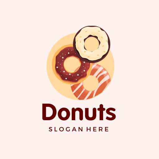 Donuts logo with delicious topping