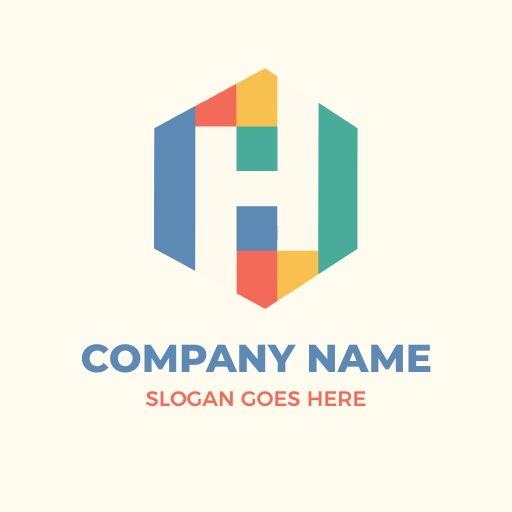 versatile color hexagon logo design template