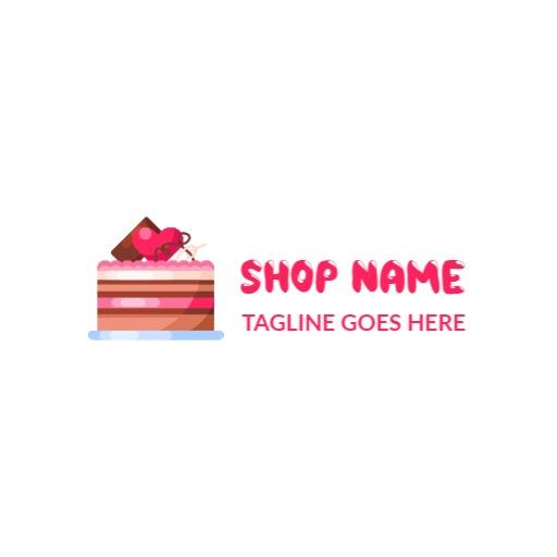 Simple red cake logo template