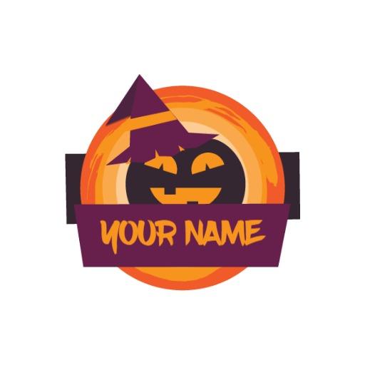 Event logo design for Purple spooky pumpkin badge