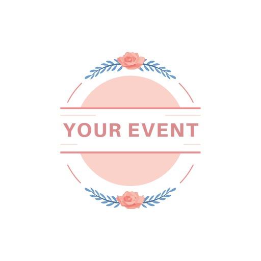 Pastel floral pattern event logo design