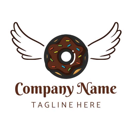 White wing style donuts logo Template