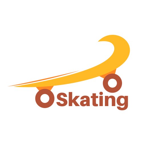  skating logo in yellow and orange style